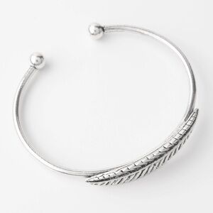 Silver Feather Cuff Bracelet